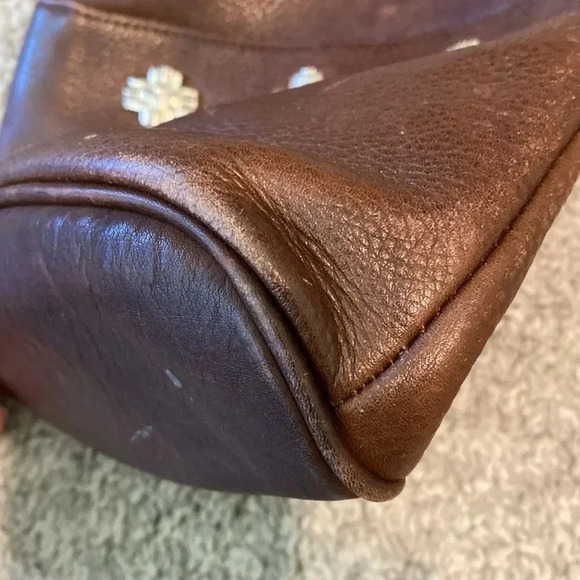 GUC‎ Fossil Leather Purse Brown Pebbled Leather Small Bag 8” x 7” - Picture 10 of 10